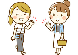 run intoのイラスト